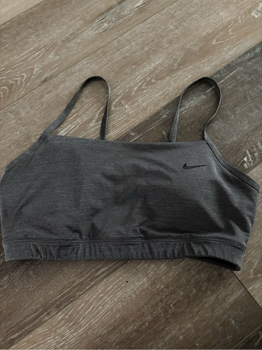Nike Gray Spaghetti-Strap Sports Bra